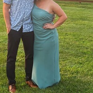 Revelry crepe Jade Dress in Eucalyptus